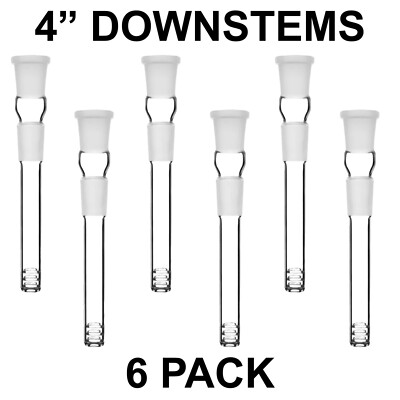 Glass Downstem 4'' 18mm x 14mm Hookah Water Pipe Down Stem Hookah 6 PCS