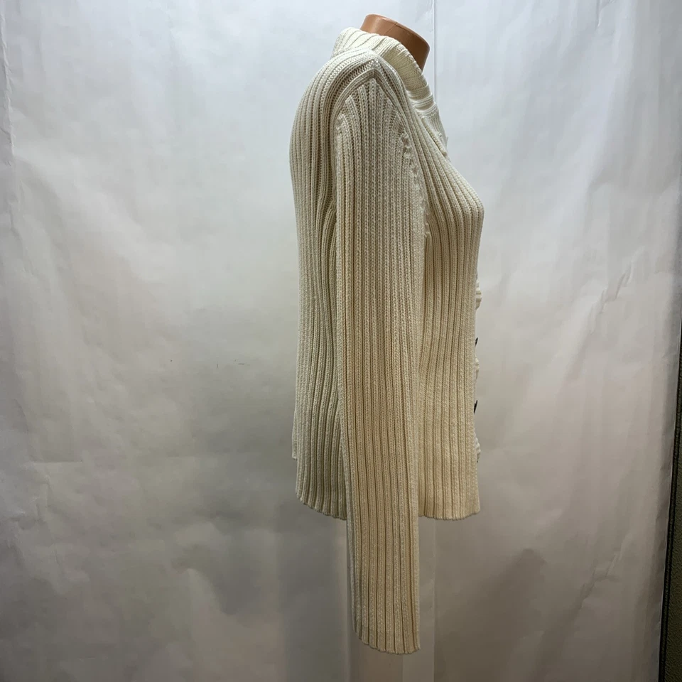 Suéter a presión tejido con cable Enjoy The Rough Road grande tallado con volantes para mujer Foto 3 de 4