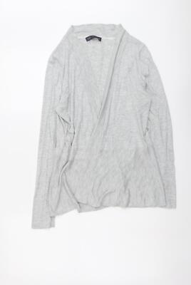Marks and Spencer Damen Grau V-Ausschnitt Polyestermischung Cardigan Größe 14