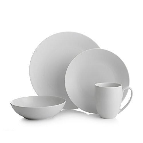 Nambe POP 4-Piece Stoneware Dinnerware Set Plate/ Bowl/ Mug & Salad Plate -White