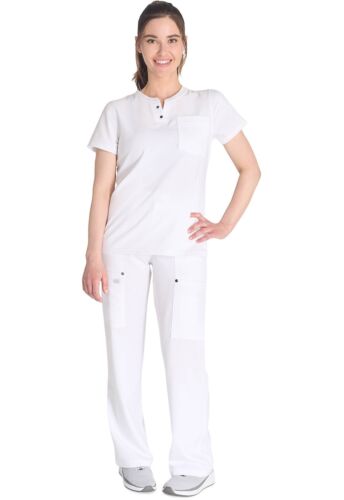 Blusa Médica Dickies EDS NXT Cuello Redondo Henley DK681 BLANCO Envío Gratis - Imagen 2 de 7