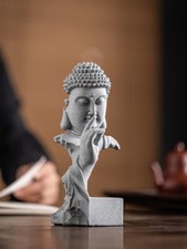 Statua Buddha stile cinese ornamenti di Shakyamuni pietra sabbia blu acquario pesci