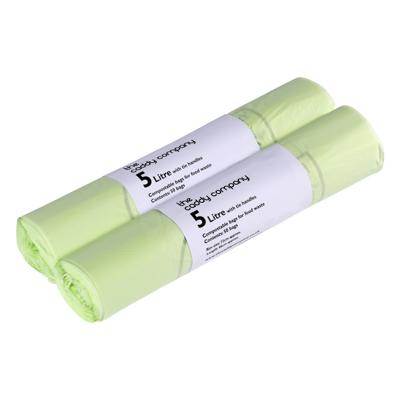 5L x 100 Tie Handle Compostable Kitchen Caddy Liners - Food Waste Bin Liners - EN 13432-5 litre Bags - Image 3