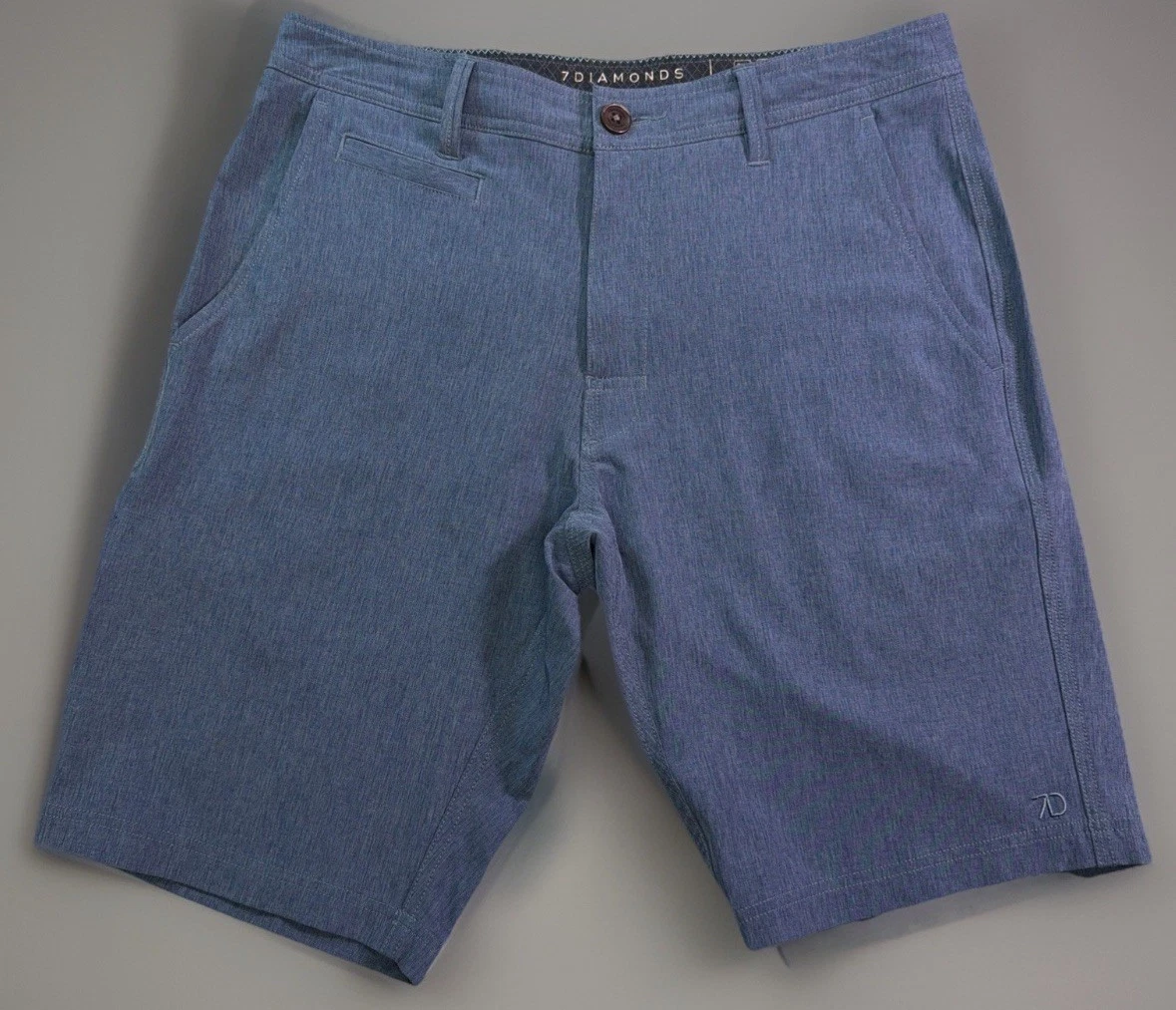 7 Diamonds Velocity Performance Short Mens Size 30 X 10 Stretch Blue Lightweight