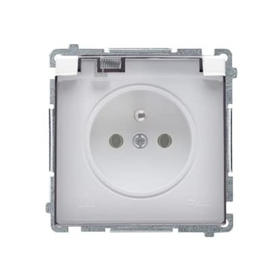 Simon Basic Steckdose IP44 spritzwassergeschützt weiß mit