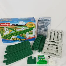 Fisher-Price GeoTrax Lot Gray Risers Bridge Track Train Supports Crossing Sign