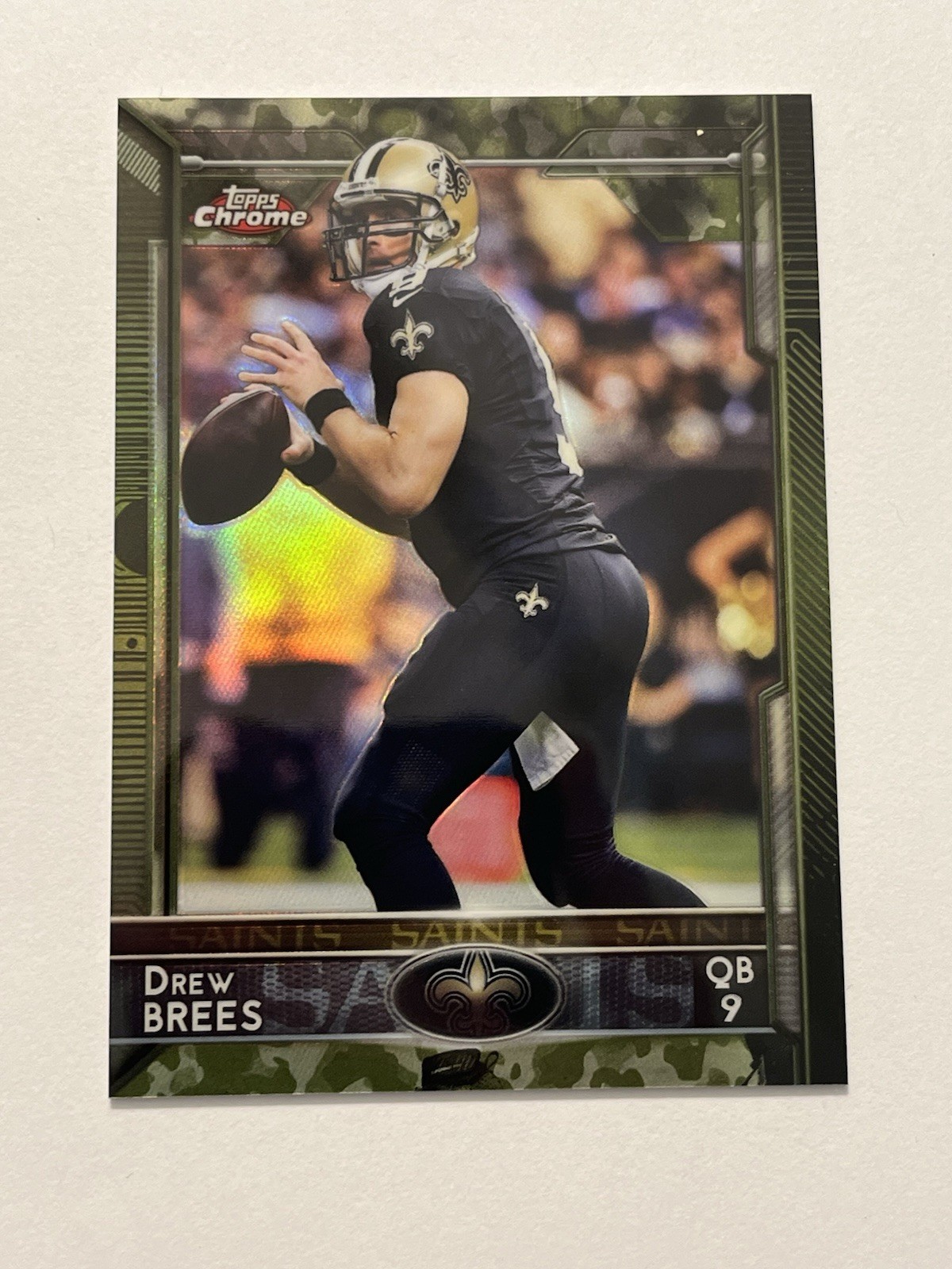 2015 Topps Chrome #12 Drew Brees Camo Refractor #/499