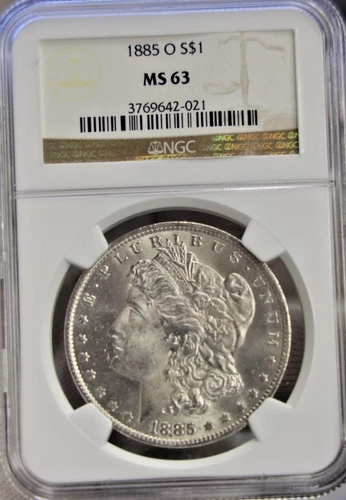 1885 O US Morgan Silver Dollar $1 NGC MS63