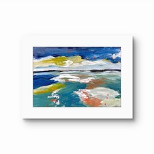 Gerard 5x7 inch - Abstract Expressionist Original Painting Paper Seascape
