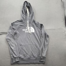 The North Face Hoodie Womens Large Gray Pullover Fleece Kangaroo Pocket Logo