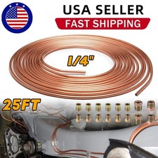 Brake Line Tubing Kit Copper Nickel 25 Ft Coil Roll 14 Od With 16 Fittings