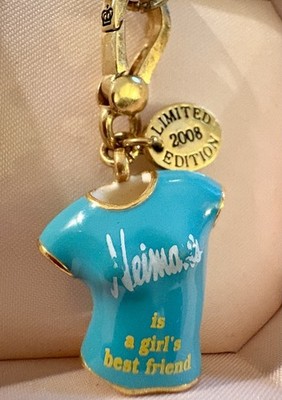 RARE 2008 Juicy Couture For Neiman Marcus T-shirt Charm With Gold Clasp LIMITED
