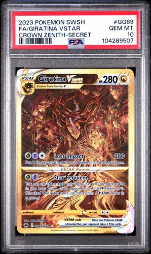 2023 Giratina Vstar Pokémon GG69/GG70 Crown Zenith PSA 10