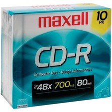 Maxell 622860/648210 CD-R 48x 700 MB/80-Minute Blank Discs 10 Pack 