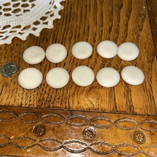 Sewing Buttons Cream Cloth Covered Coat Jacket - Size 24 mm- Lot 10