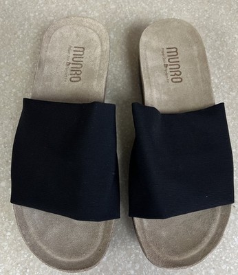Munro Casita Slide Sandal Open Toe Women's Black/Beige Size US9