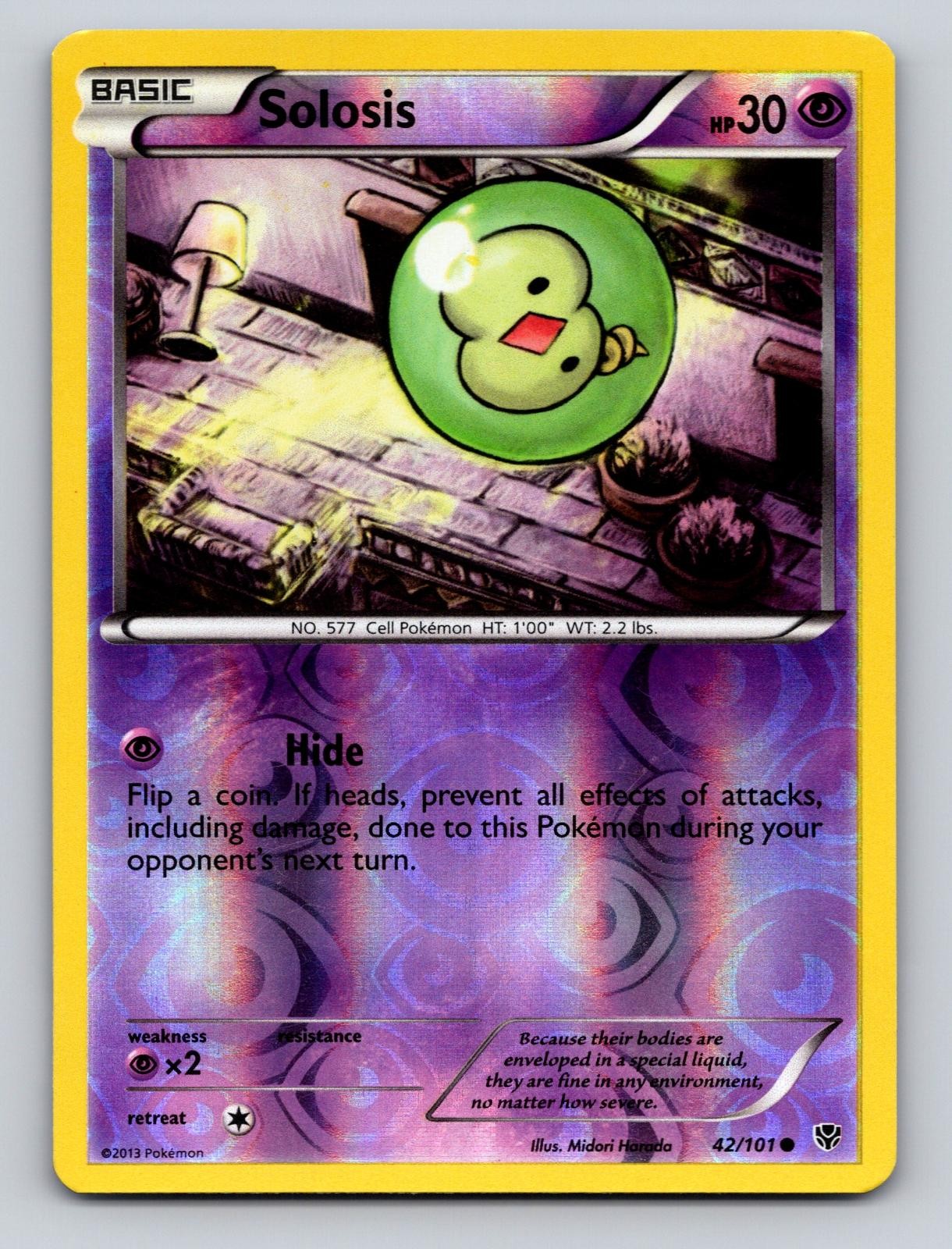 Solosis 42/101 Common Plasma Blast Pokemon Reverse Holo LP