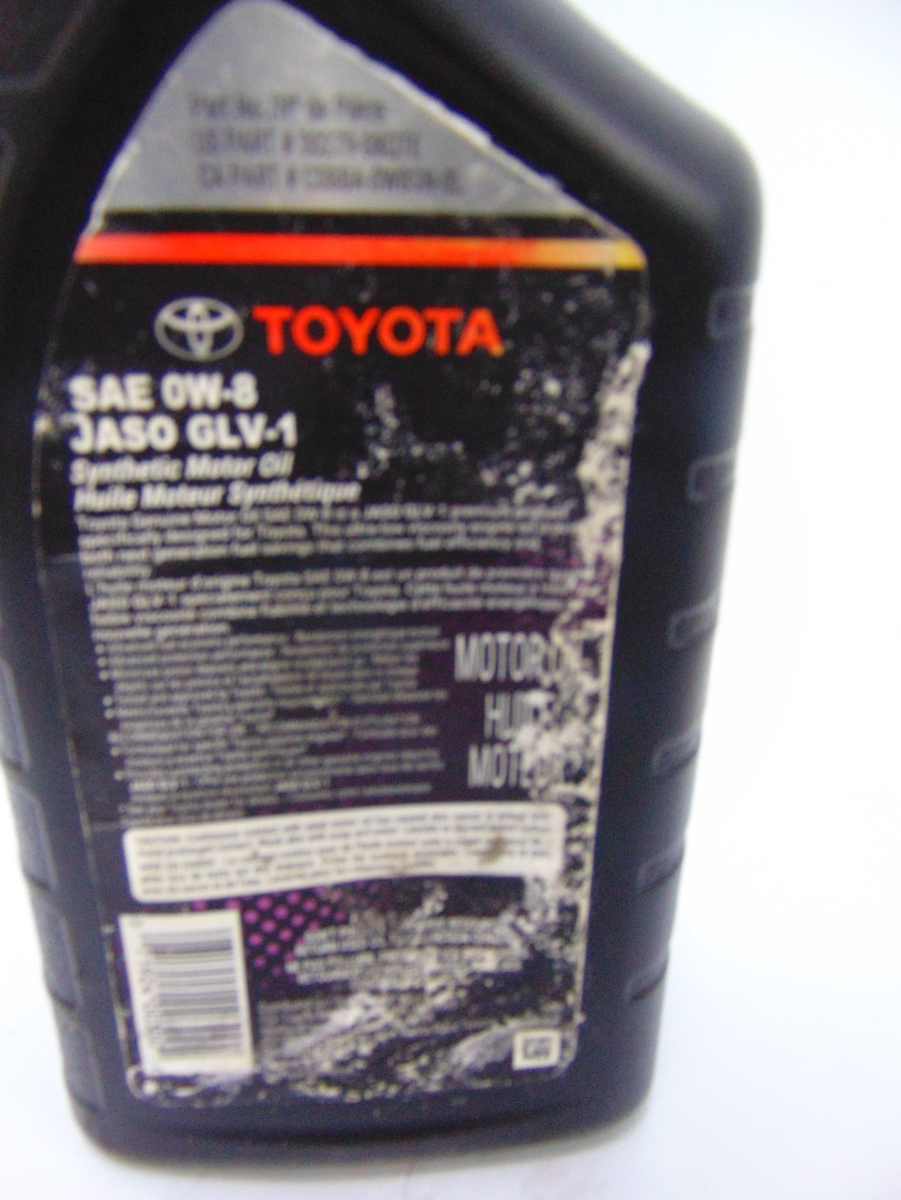 Toyota OEM Genuine SAE 0W-8 JASO GLV-1 Synthetic Motor Oil 00279