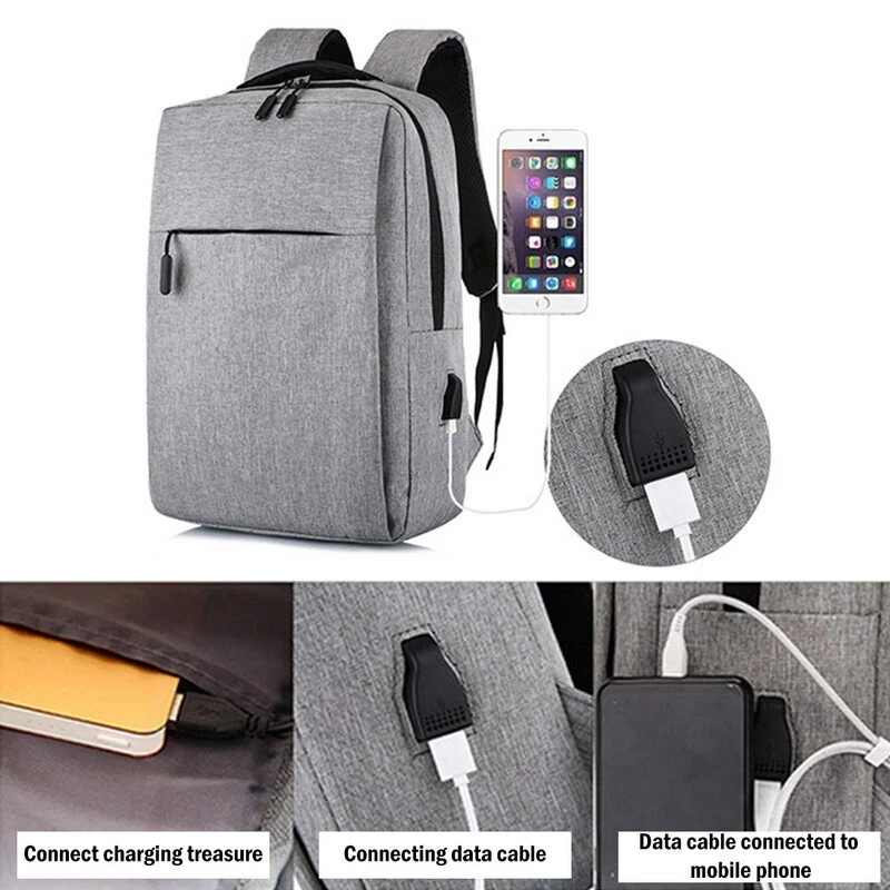 Laptop Backpack USB Port School Bag Anti Theft Travel Waterproof Grey
Opens in a new window or tab