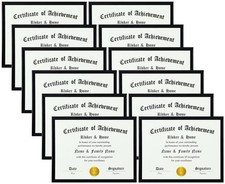 8.5 x 11 Frame Black 12 Pack, Certificate Award Document Diploma Frame Multi ...