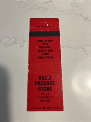 Bill s Package Store Liquor Chester Connecticut Matchbook Cover