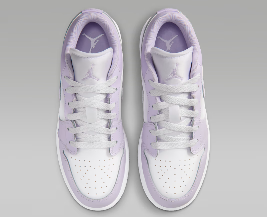 Air Jordan 1 Low Shoes Barely Grape Violet Mist Big Kids' (GS