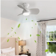 3-Color LED and Remote Control 6 Speed Quiet, 23'' Small Flush Mount Ceiling Fan