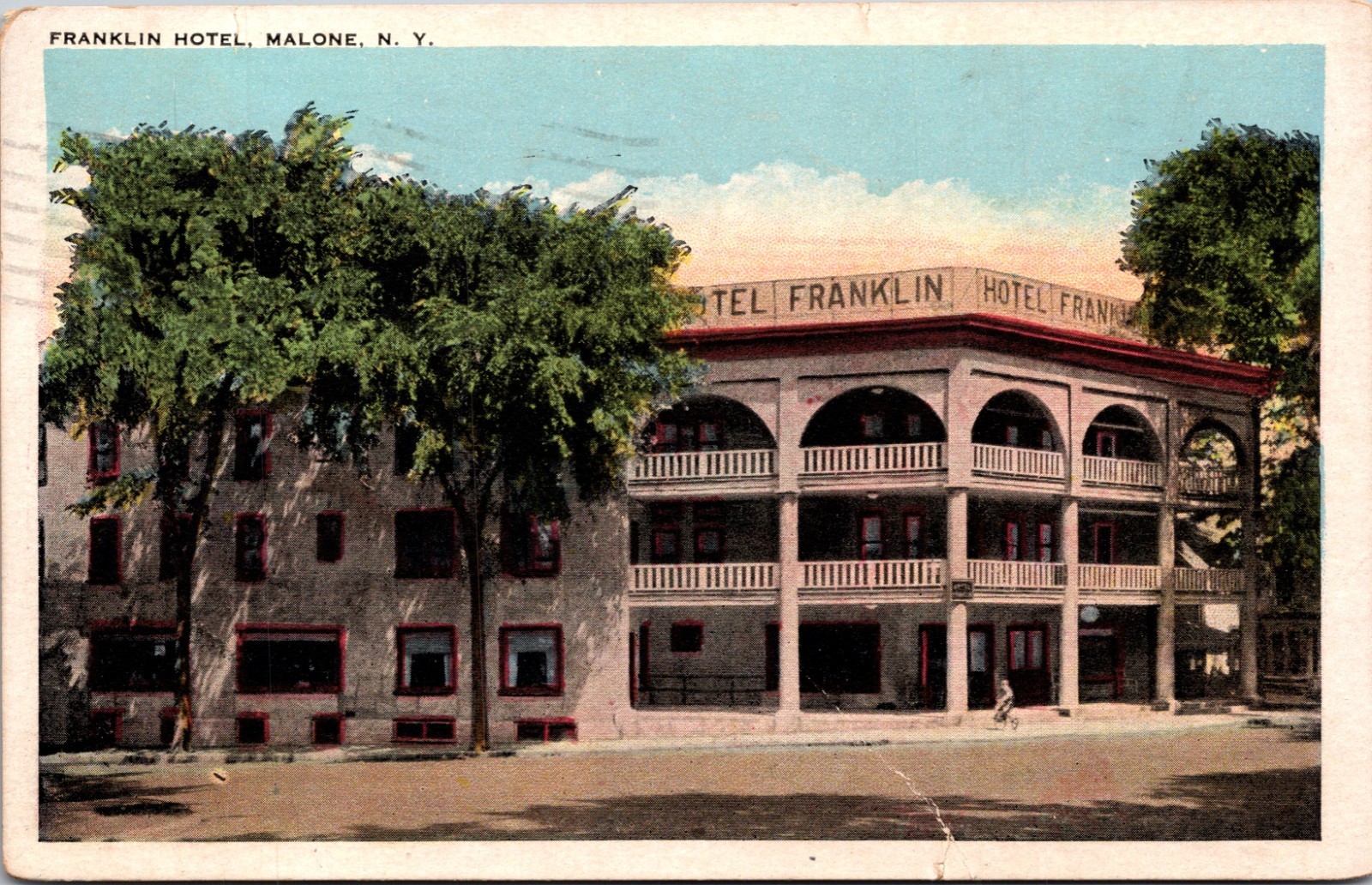Franklin Hotel Malone New York NY WB Postcard XF2