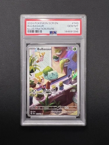 PSA 10 Bulbasaur 143/142 Pokemon Stellar Crown IR Full Art Holo Card TCG
