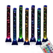 4FT LED Bubble Tube Floor Lamp Extra Large Aquarium Lamp with 10 Fish and Rem...