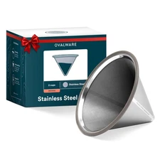 Paperless Stainless Steel Pour Over Coffee Filter – Reusable and Permanent Co...