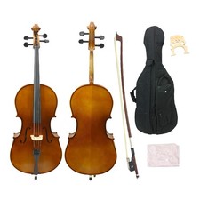 1/8 Handmade 4 String Cello Kit New with Bag Bow Ebony Wood Fittings Antique