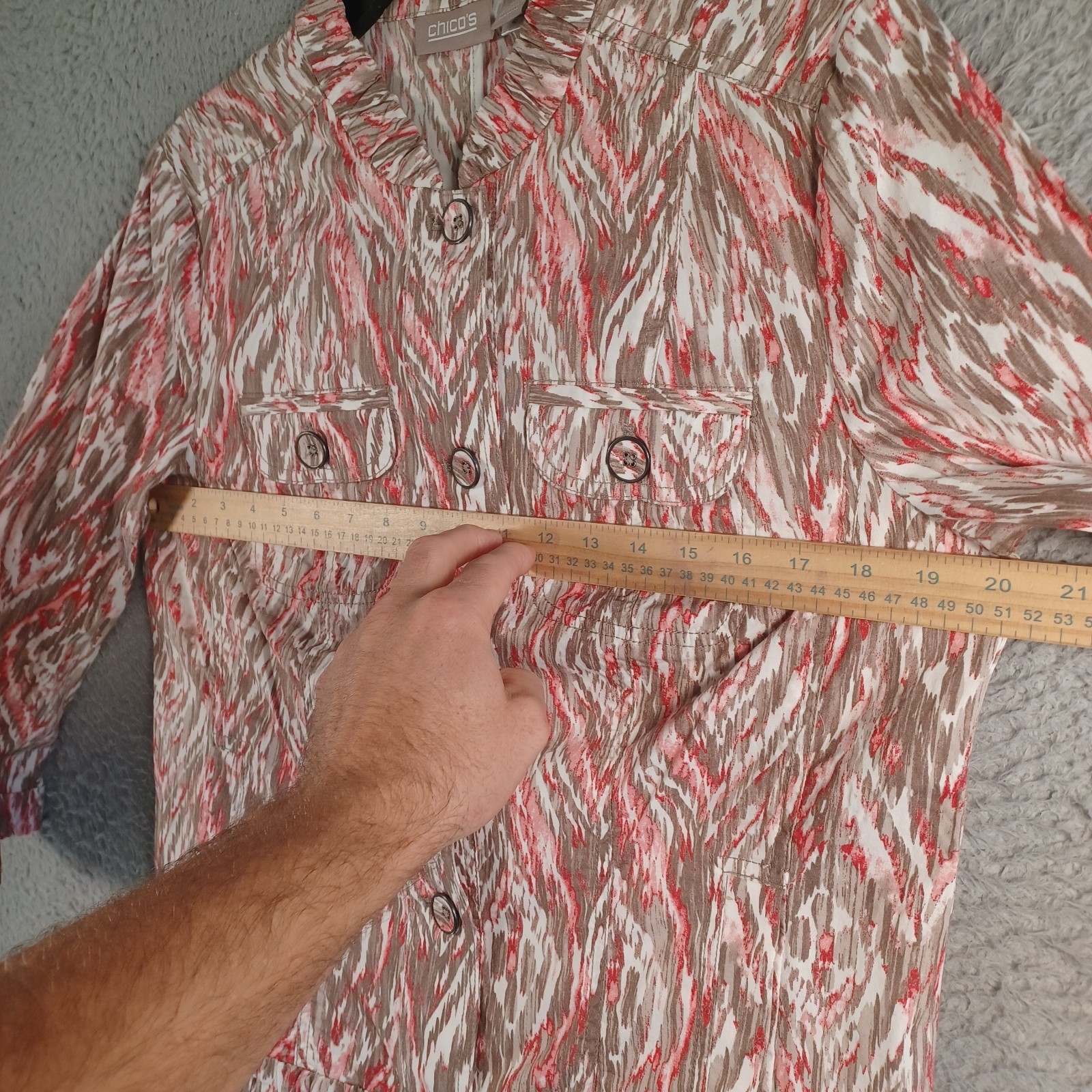 Chico's Womens Multicolor Button Jacket Size 1 Lo… - image 7