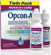 Opcon-A Allergy Eye Drops by Bausch  Lomb, for Itch and Redness Relief, Red and