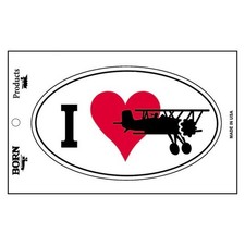 I Love Flying Euro Sticker