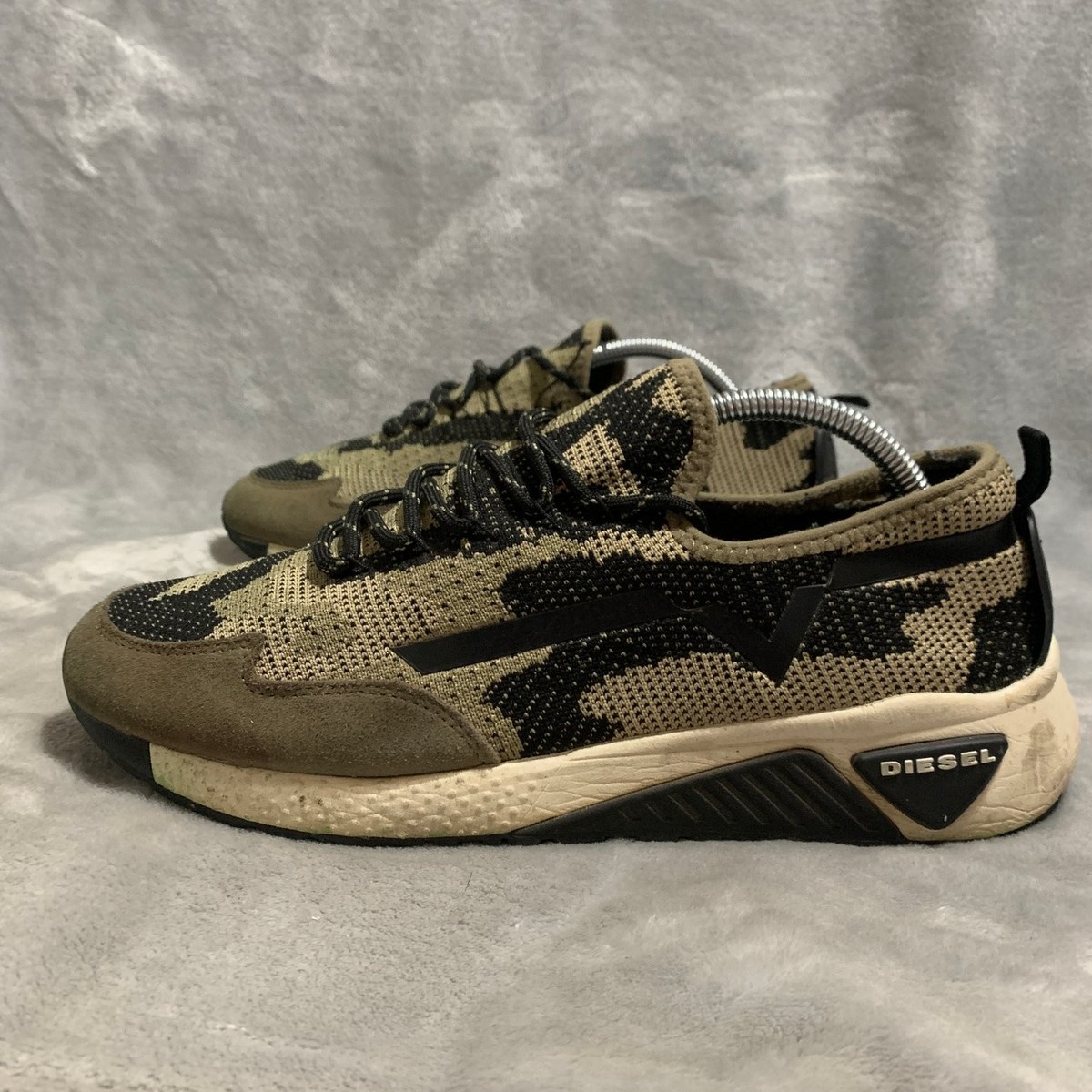 Diesel S-KBY Sneaker Men's 10 Brown Black Camouflage Knit Mesh