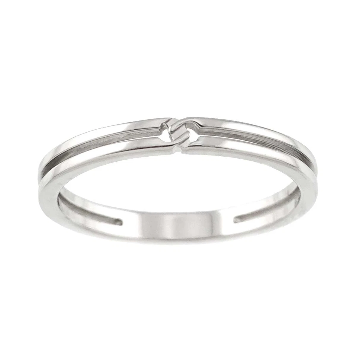 Bague Gucci Infinity 11 or blanc 18 carats 750 fine élégante bijou occasion