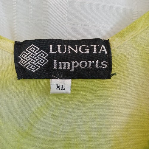 Lungta Imports Tunic Tank Top Womens Xl Tie Dye Gauzy Lime Green Beach... - 第 6/8 張圖片