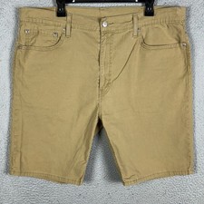 Levis 405 Shorts Mens 40 Tan Chino Khaki Stretch Flat Front 5 Pocket Casual EUC