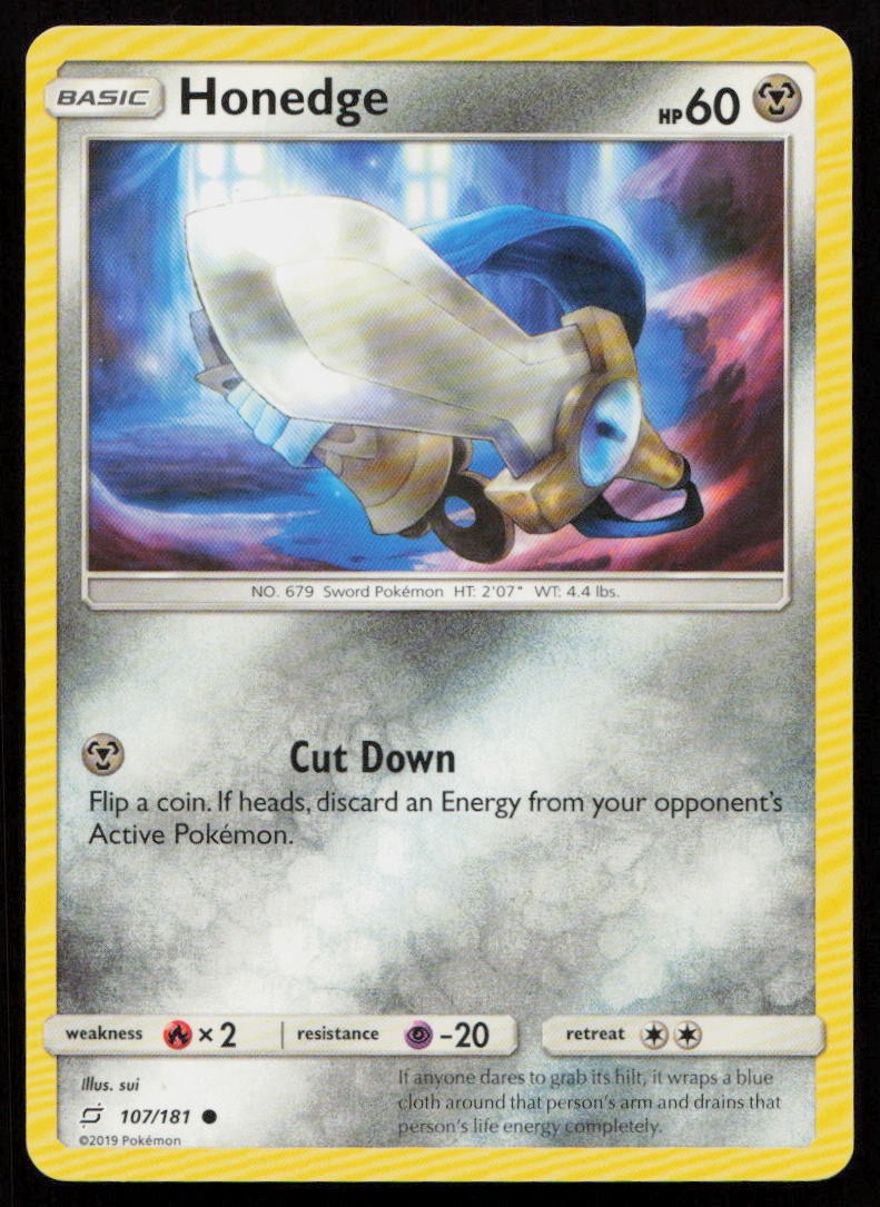 Honedge 107/181 Common Team Up Pokemon Near Mint