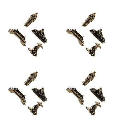 4 PCS Miniatur-angelfiguren Miniatur-Figurenskulptur Fischerstatuen-ornamente