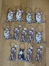 Wooden Dog Ornaments Primitives By Kathy Set Of 12 And 1 Cat