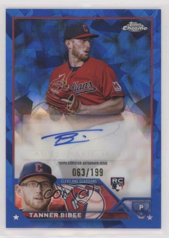 2023 Topps Chrome Update Sapphire Edition /199 Tanner Bibee Rookie Auto RC 06gy