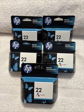 5 Genuine OEM HP 22 Original INK CARTRIDGE Tri-color C9352AN Expired Oct 2015