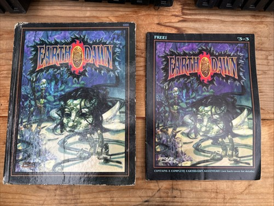#ad Earthdawn FASA 6000 Core Rulebook w Uncut Cards 1993 Flyer #3 3 $30.00
