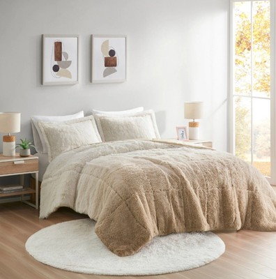 Intelligent Design Ombre Shaggy Fur Comforter Set Twin/Twin XL- Similar To Ugg