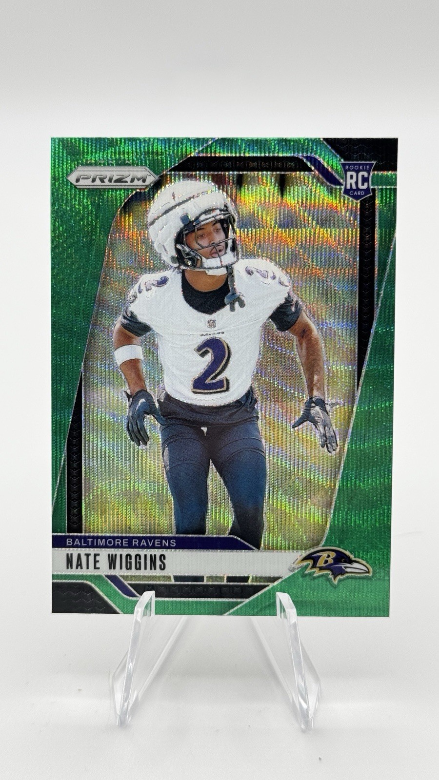 2024 Panini Prizm - Rookies Nate Wiggins #380 Green Wave Prizm (RC)