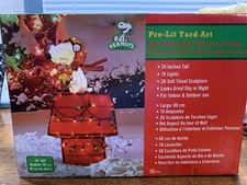 Peanuts Snoopy Woodstock Dog House Pre-Lit Yard Art 24 Inch Christmas 2012 New