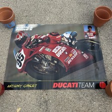 Vintage Poster 2000s Ducati Team Racing Superbike Anthony Gobert Vance Hines