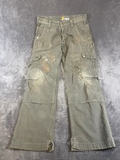 Carhartt Cargo Pants Men 33x32 Green B342 MOS Relaxed Ripstop Utility Distressed
